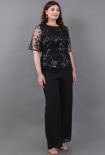 BLUSA LUCY NEGRA CON LENTEJUELA