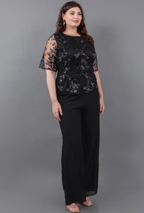 BLUSA LUCY NEGRA CON LENTEJUELA