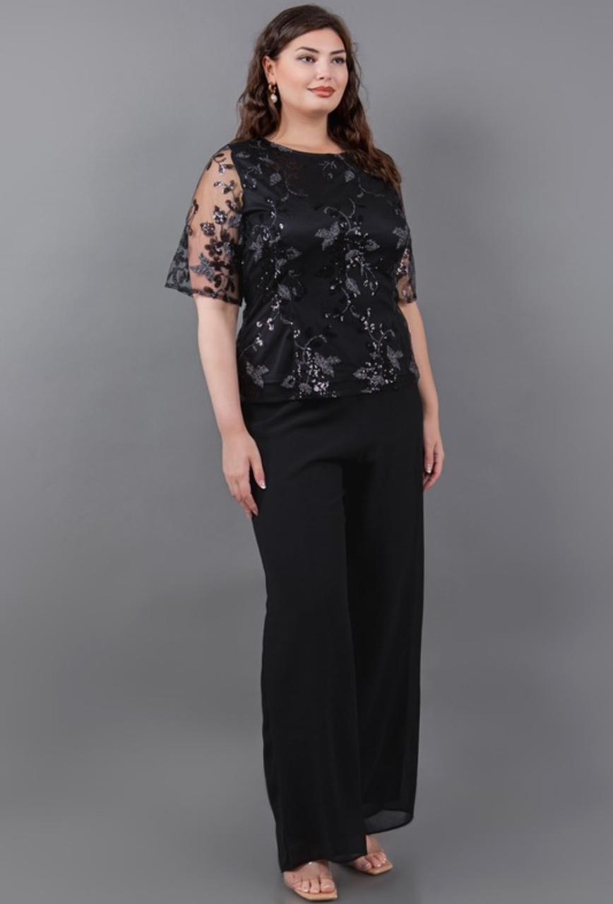 BLUSA LUCY NEGRA CON LENTEJUELA