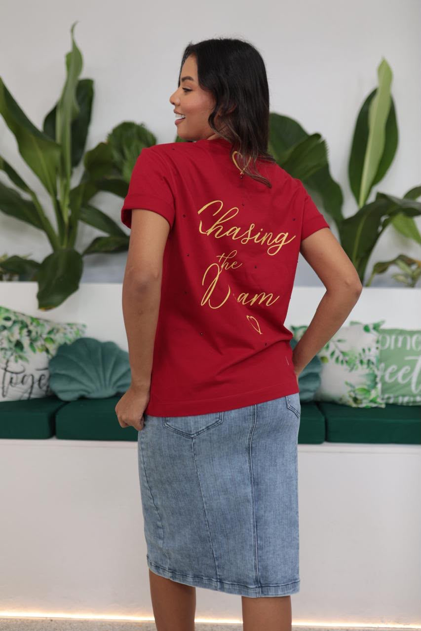 T-shirt  Rojo Inspirado en la Selección de Panamá para Mujer