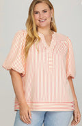 BLUSA A RAYA PINK PLUS SIZE