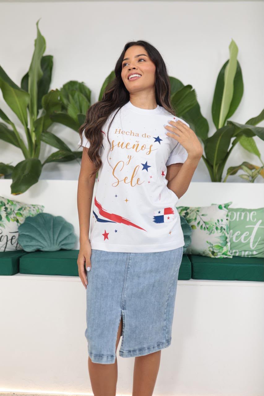 T-shirt Blanca Inspirado en la Selección de Panamá