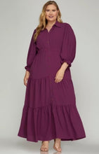 Cargar imagen en el visor de la galería, VESTIDO PLUS SIZE MAGENTA PURPLE