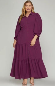 VESTIDO PLUS SIZE MAGENTA PURPLE