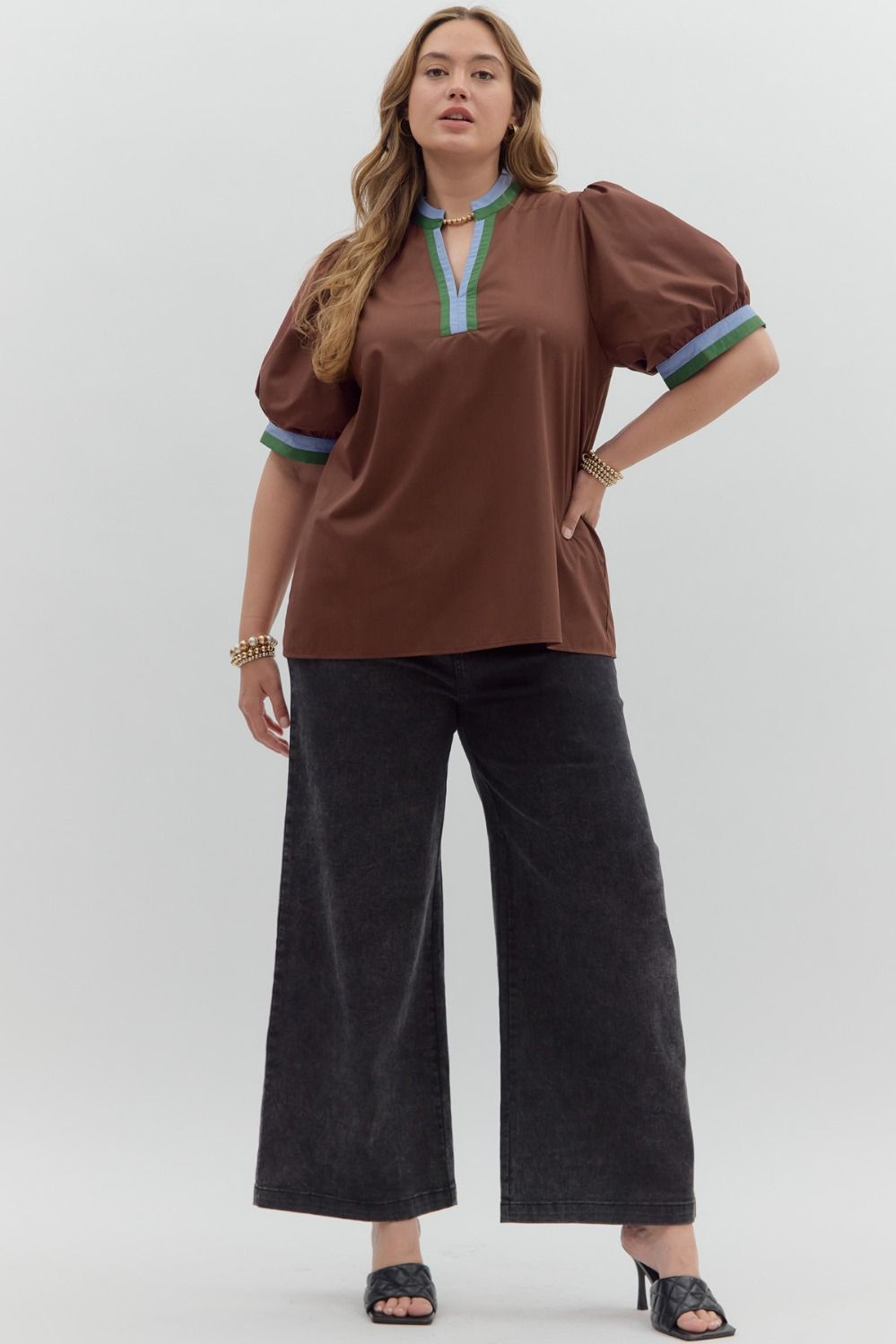 CONDADO-ENTRO-T26097P-Blusa Manga Burbuja Plus