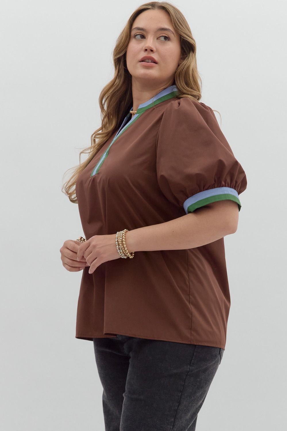 CONDADO-ENTRO-T26097P-Blusa Manga Burbuja Plus
