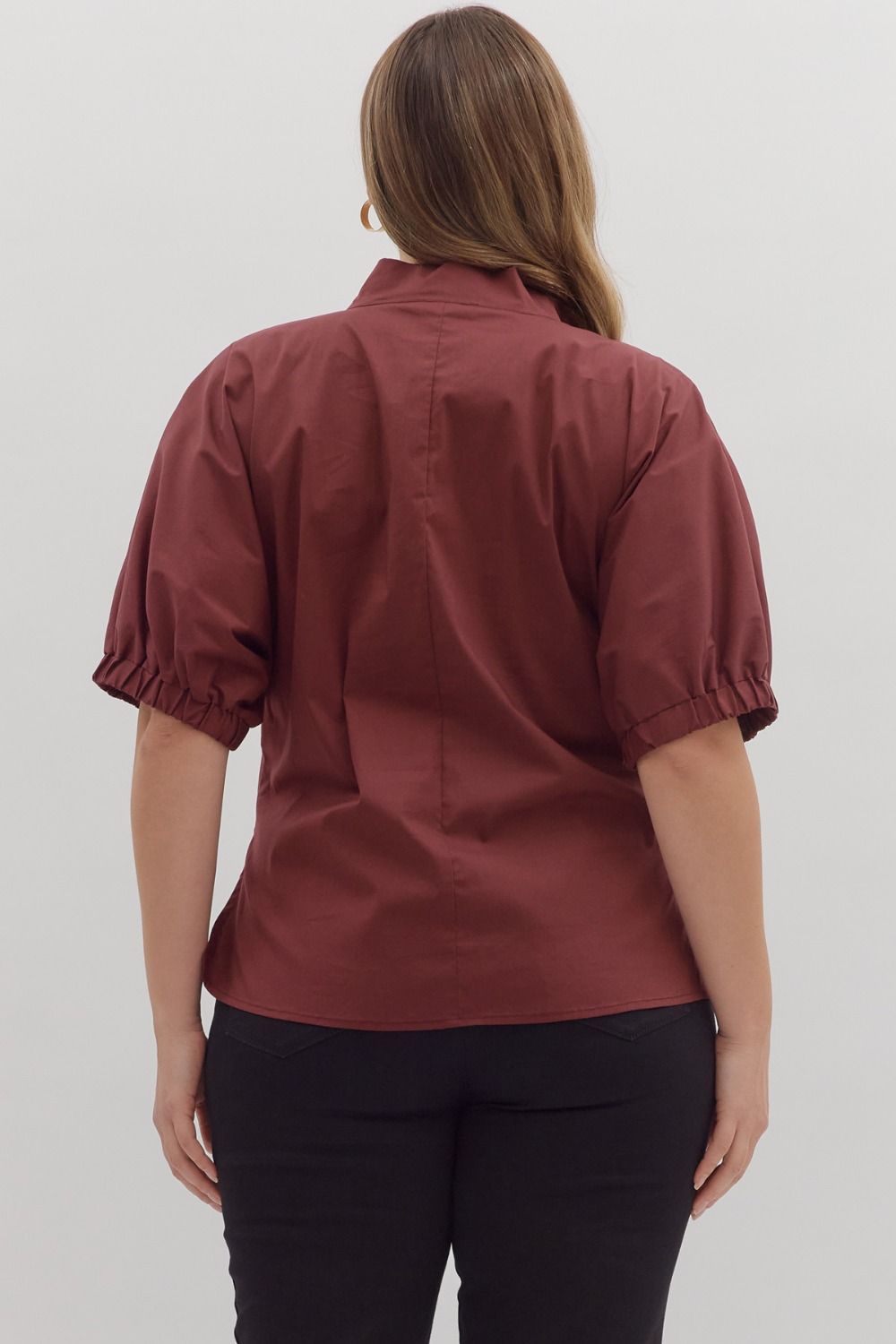 CONDADO-ENTRO-T26223P-Blusa Manga Abullonada Plus