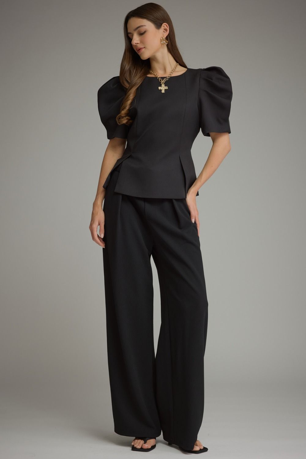 CONDADO-ENTRO-T33167-Blusa Manga Abullonada con Pliegues