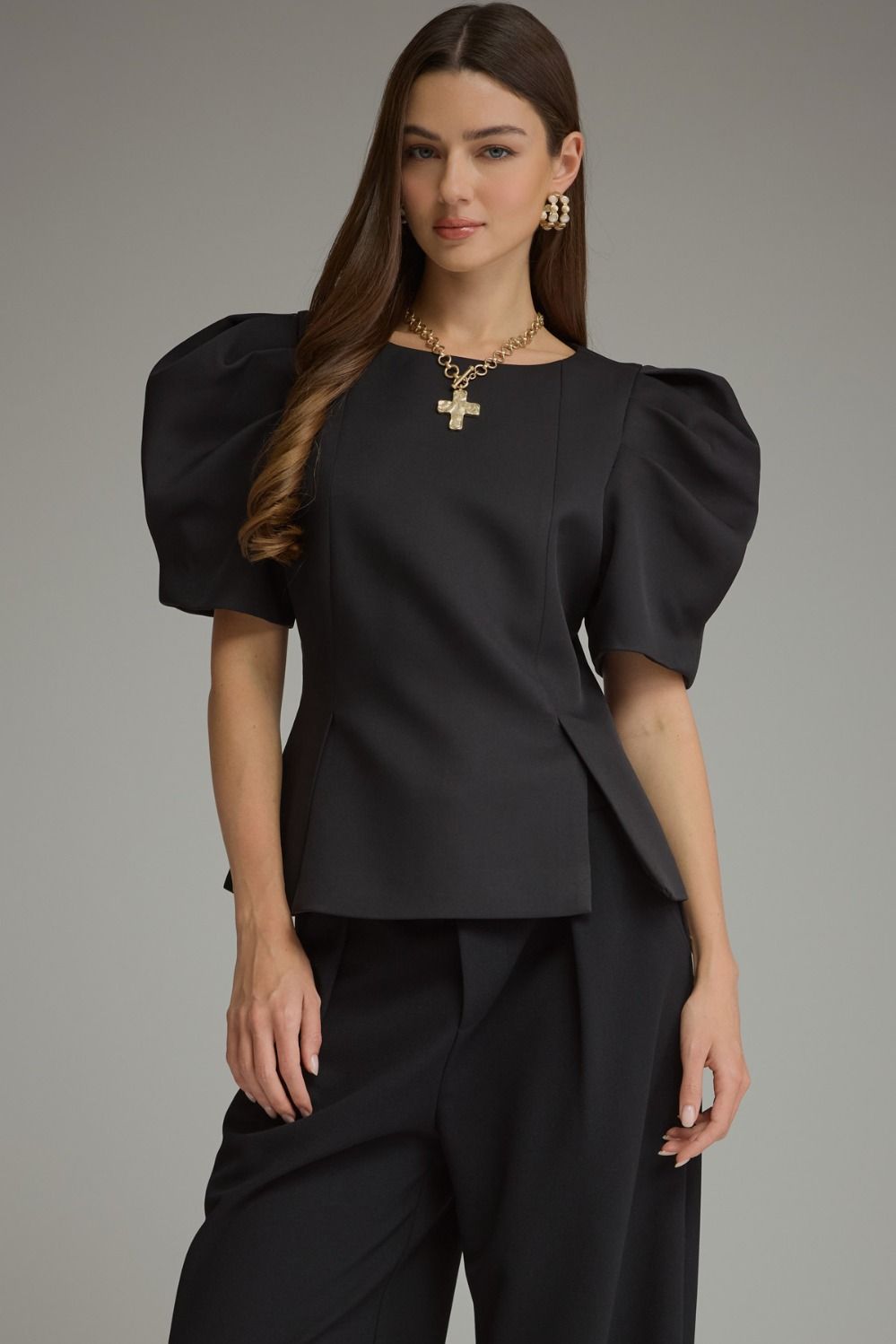 CONDADO-ENTRO-T33167-Blusa Manga Abullonada con Pliegues