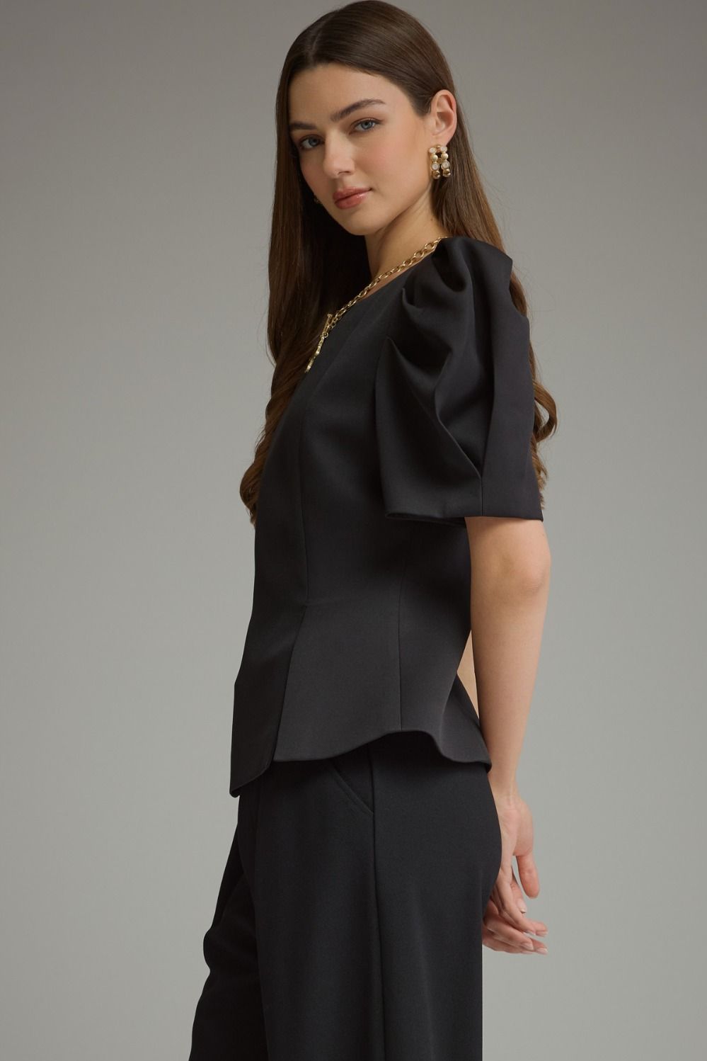 CONDADO-ENTRO-T33167-Blusa Manga Abullonada con Pliegues