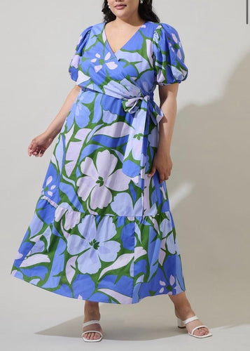 VESTIDO PLUS SIZE VERDE-LILA