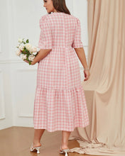 Cargar imagen en el visor de la galería, PINK AND WHITE CHECKERED DRESS