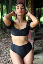 Cargar imagen en el visor de la galería, TWO PIECE BLACK SWIMSUIT