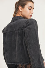 Cargar imagen en el visor de la galería, Cropped distressed denim jacket